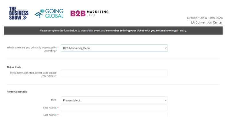 Buy Tickets For B2B Marketing Expo Buy Tickets For B2B Marketing Expo